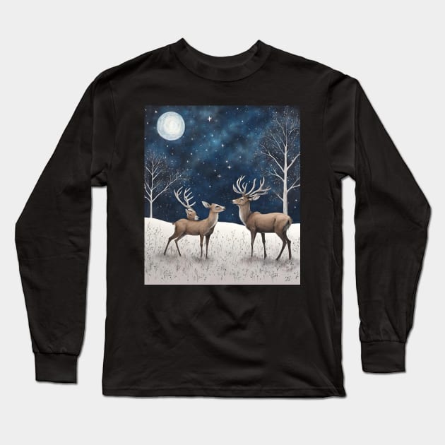 Who stole night? Long Sleeve T-Shirt by Jolyful Drawing